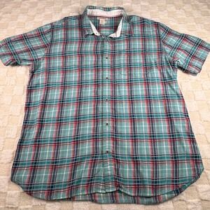 Carbon 2 Cobalt Mens‎ XL Plaid Shirt Short Sleeve Button Down Casual Top